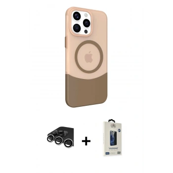 MARSİLYAN™- iPhone 14 Pro Max Kılıf Çekirdek Asil Özel Seri - Siyah Bilvis Hayalet Cam Ekran Koruyucu + Raze Metal Kamera Lens - GS