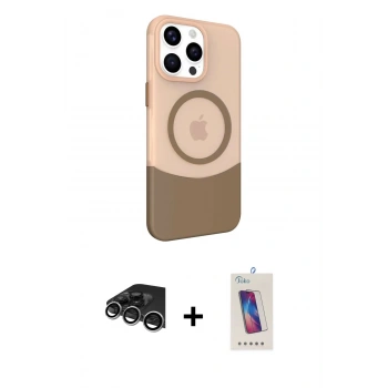 MARSİLYAN™- iPhone 14 Pro Max Kılıf Çekirdek Asil Özel Seri - Siyah Joko 5D Cam + Raze Metal Kamera Lens - GS