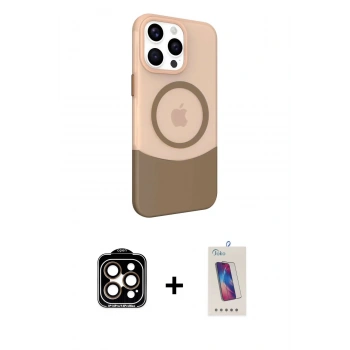 MARSİLYAN™- iPhone 14 Pro Max Kılıf Çekirdek Asil Özel Seri - Siyah Joko 5D Cam + PVD Metal Kamera Lens - TU