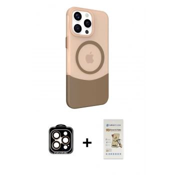 MARSİLYAN™- iPhone 14 Pro Max Kılıf Çekirdek Asil Özel Seri - Siyah Mat Seramik Nano Ekran Koruyucu + PVD Metal Kamera Lens - TU