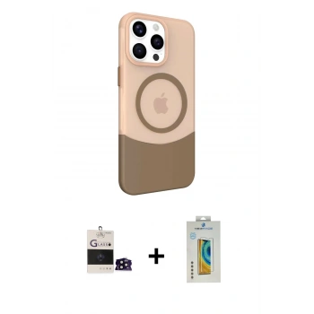 MARSİLYAN™- iPhone 14 Pro Max Kılıf Çekirdek Asil Özel Seri - Siyah Polymer Nano Ekran Koruyucu + Bilvis Titan Kamera Lens - SH