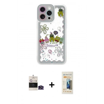 MARSİLYAN™- iPhone 14 Pro Max Kılıf Çekirdek Asil - Siyah 6D Mat Seramik Hayalet Nano Ekran Koruyucu + Bilvis Titan Kamera Lens - SH