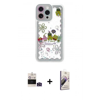 MARSİLYAN™- iPhone 14 Pro Max Kılıf Çekirdek Asil - Siyah Bilvis 3D Mat Cam Ekran Koruyucu + Bilvis Titan Kamera Lens - DNMR