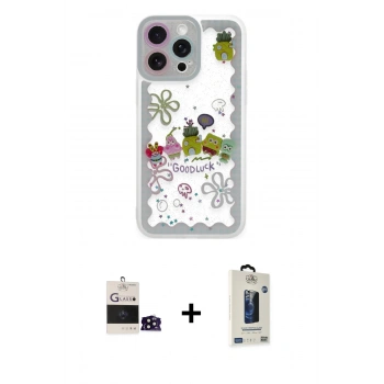 MARSİLYAN™- iPhone 14 Pro Max Kılıf Çekirdek Asil - Siyah Bilvis Hayalet Cam Ekran Koruyucu + Bilvis Titan Kamera Lens - SH