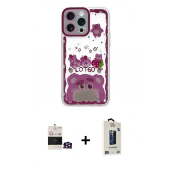 MARSİLYAN™- iPhone 14 Pro Max Kılıf Çekirdek Asil - Siyah Bilvis Hayalet Cam Ekran Koruyucu + Bilvis Titan Kamera Lens - GD