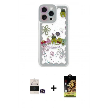 MARSİLYAN™- iPhone 14 Pro Max Kılıf Çekirdek Asil - Siyah Buffer Cam Ekran Koruyucu + Bilvis Titan Kamera Lens - GD
