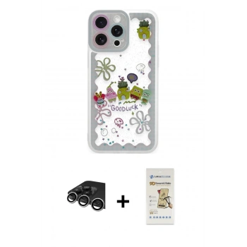 MARSİLYAN™- iPhone 14 Pro Max Kılıf Çekirdek Asil - Siyah Mat Seramik Nano Ekran Koruyucu + Raze Metal Kamera Lens - GS
