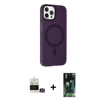 MARSİLYAN™- iPhone 14 Pro Max Kılıf Çekirdek Modern Prime - Şeffaf 360 Full Body Arka Koruyucu + Bilvis Titan Kamera Lens - GD