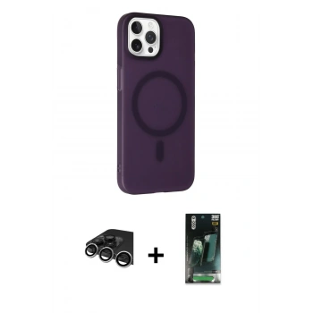 MARSİLYAN™- iPhone 14 Pro Max Kılıf Çekirdek Modern Prime - Şeffaf 360 Full Body Arka Koruyucu + Raze Metal Kamera Lens - GS