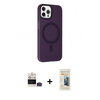 MARSİLYAN™- iPhone 14 Pro Max Kılıf Çekirdek Modern Prime - Siyah 6D Mat Seramik Hayalet Nano Ekran Koruyucu + Bilvis Titan Kamera Lens - DNMR