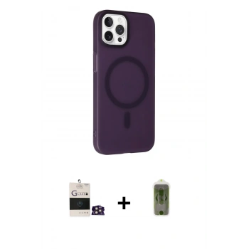 MARSİLYAN™- iPhone 14 Pro Max Kılıf Çekirdek Modern Prime - Siyah Joko Magic 5D Hayalet Cam + Bilvis Titan Kamera Lens - GD