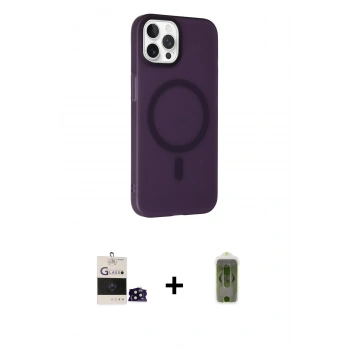 MARSİLYAN™- iPhone 14 Pro Max Kılıf Çekirdek Modern Prime - Siyah Joko Magic 5D Hayalet Cam + Bilvis Titan Kamera Lens - SH