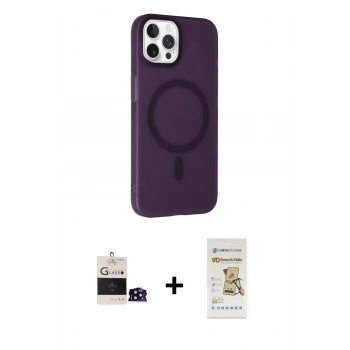 MARSİLYAN™- iPhone 14 Pro Max Kılıf Çekirdek Modern Prime - Siyah Mat Seramik Nano Ekran Koruyucu + Bilvis Titan Kamera Lens - SH