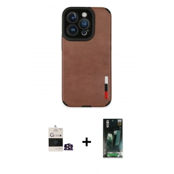 MARSİLYAN™- iPhone 14 Pro Max Kılıf Doruk Asil Koleksiyonu - Siyah 360 Mat Full Body Arka Koruyucu + Bilvis Titan Kamera Lens - GD