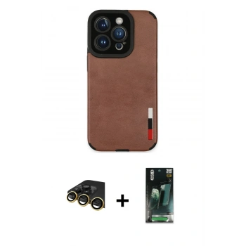 MARSİLYAN™- iPhone 14 Pro Max Kılıf Doruk Asil Koleksiyonu - Siyah 360 Mat Full Body Arka Koruyucu + Raze Metal Kamera Lens - GD