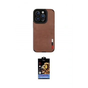 MARSİLYAN™- iPhone 14 Pro Max Kılıf Doruk Asil Koleksiyonu - Siyah Buffer Hayalet Cam Ekran Koruyucu