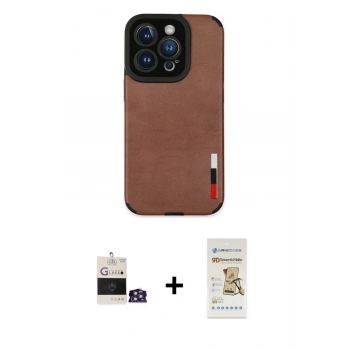 MARSİLYAN™- iPhone 14 Pro Max Kılıf Doruk Asil Koleksiyonu - Siyah Mat Seramik Nano Ekran Koruyucu + Bilvis Titan Kamera Lens - GS