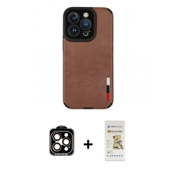 MARSİLYAN™- iPhone 14 Pro Max Kılıf Doruk Asil Koleksiyonu - Siyah Mat Seramik Nano Ekran Koruyucu + PVD Metal Kamera Lens - TU