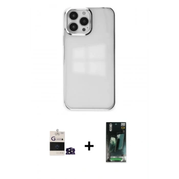 MARSİLYAN™- iPhone 14 Pro Max Kılıf Doruk Doku Prime - Siyah 360 Mat Full Body Arka Koruyucu + Bilvis Titan Kamera Lens - DNMR