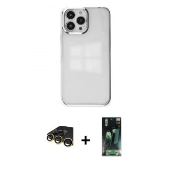 MARSİLYAN™- iPhone 14 Pro Max Kılıf Doruk Doku Prime - Siyah 360 Mat Full Body Arka Koruyucu + Raze Metal Kamera Lens - GD