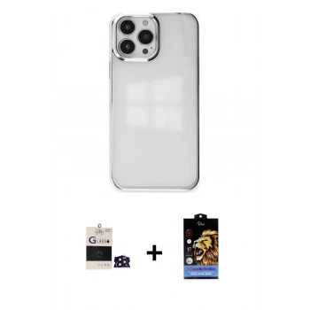 MARSİLYAN™- iPhone 14 Pro Max Kılıf Doruk Doku Prime - Siyah Buffer Hayalet Cam Ekran Koruyucu + Bilvis Titan Kamera Lens - DNMR