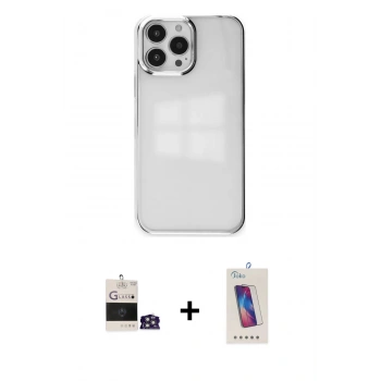 MARSİLYAN™- iPhone 14 Pro Max Kılıf Doruk Doku Prime - Siyah Joko 5D Cam + Bilvis Titan Kamera Lens - GS
