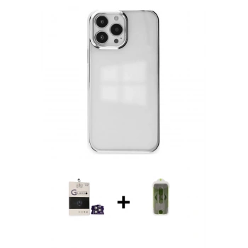 MARSİLYAN™- iPhone 14 Pro Max Kılıf Doruk Doku Prime - Siyah Joko Magic 5D Hayalet Cam + Bilvis Titan Kamera Lens - GS