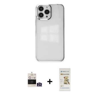 MARSİLYAN™- iPhone 14 Pro Max Kılıf Doruk Doku Prime - Siyah Mat Seramik Nano Ekran Koruyucu + Bilvis Titan Kamera Lens - GS
