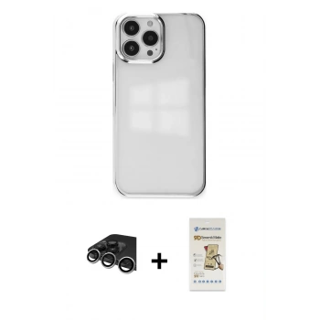 MARSİLYAN™- iPhone 14 Pro Max Kılıf Doruk Doku Prime - Siyah Mat Seramik Nano Ekran Koruyucu + Raze Metal Kamera Lens - GS