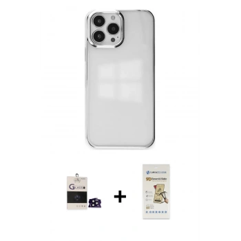 MARSİLYAN™- iPhone 14 Pro Max Kılıf Doruk Doku Prime - Siyah Mat Seramik Nano Ekran Koruyucu + Bilvis Titan Kamera Lens - SH