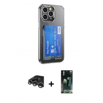 MARSİLYAN™- iPhone 14 Pro Max Kılıf Doruk Klasik Koleksiyonu - Şeffaf 360 Full Body Arka Koruyucu + Raze Metal Kamera Lens - GS