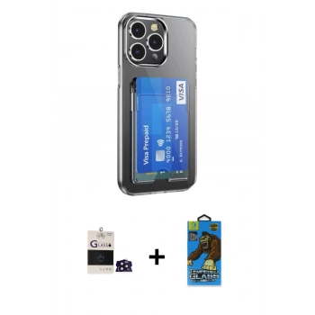MARSİLYAN™- iPhone 14 Pro Max Kılıf Doruk Klasik Koleksiyonu - Siyah 18D Cam Ekran Koruyucu + Bilvis Titan Kamera Lens - DNMR