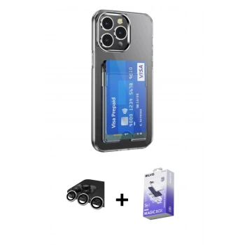 MARSİLYAN™- iPhone 14 Pro Max Kılıf Doruk Klasik Koleksiyonu - Siyah Bilvis 5in1 5D Magic Hayalet Cam Ekran Koruyucu + Raze Metal Kamera Lens - GS