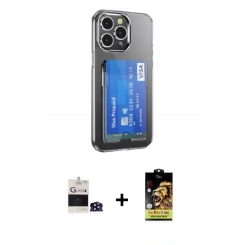 MARSİLYAN™- iPhone 14 Pro Max Kılıf Doruk Klasik Koleksiyonu - Siyah Buffer Cam Ekran Koruyucu + Bilvis Titan Kamera Lens - DNMR
