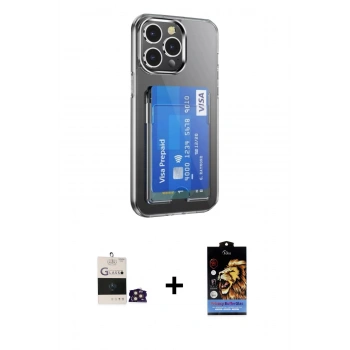 MARSİLYAN™- iPhone 14 Pro Max Kılıf Doruk Klasik Koleksiyonu - Siyah Buffer Hayalet Cam Ekran Koruyucu + Bilvis Titan Kamera Lens - GD