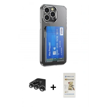 MARSİLYAN™- iPhone 14 Pro Max Kılıf Doruk Klasik Koleksiyonu - Siyah Mat Seramik Nano Ekran Koruyucu + Raze Metal Kamera Lens - GS