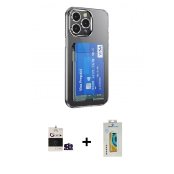 MARSİLYAN™- iPhone 14 Pro Max Kılıf Doruk Klasik Koleksiyonu - Siyah Polymer Nano Ekran Koruyucu + Bilvis Titan Kamera Lens - DNMR