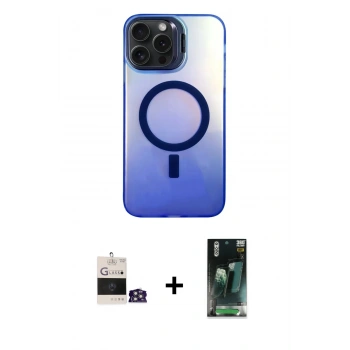 MARSİLYAN™- iPhone 14 Pro Max Kılıf Doruk Klasik Prime - Şeffaf 360 Full Body Arka Koruyucu + Bilvis Titan Kamera Lens - GS
