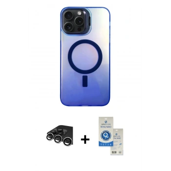 MARSİLYAN™- iPhone 14 Pro Max Kılıf Doruk Klasik Prime - Şeffaf Royal Nano Ekran Koruyucu + Raze Metal Kamera Lens - GS