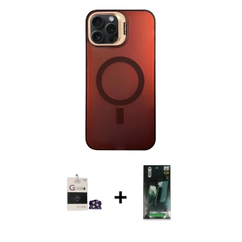 MARSİLYAN™- iPhone 14 Pro Max Kılıf Doruk Klasik Prime - Siyah 360 Mat Full Body Arka Koruyucu + Bilvis Titan Kamera Lens - GS