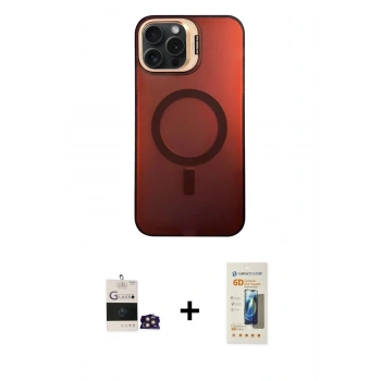 MARSİLYAN™- iPhone 14 Pro Max Kılıf Doruk Klasik Prime - Siyah 6D Mat Seramik Hayalet Nano Ekran Koruyucu + Bilvis Titan Kamera Lens - GD