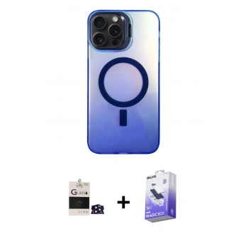 MARSİLYAN™- iPhone 14 Pro Max Kılıf Doruk Klasik Prime - Siyah Bilvis 5in1 5D Magic Hayalet Cam Ekran Koruyucu + Bilvis Titan Kamera Lens - DNMR