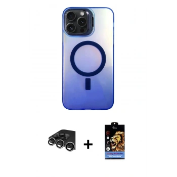 MARSİLYAN™- iPhone 14 Pro Max Kılıf Doruk Klasik Prime - Siyah Buffer Hayalet Cam Ekran Koruyucu + Raze Metal Kamera Lens - GS
