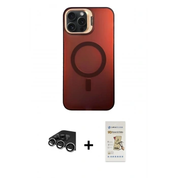 MARSİLYAN™- iPhone 14 Pro Max Kılıf Doruk Klasik Prime - Siyah Mat Seramik Nano Ekran Koruyucu + Raze Metal Kamera Lens - GS