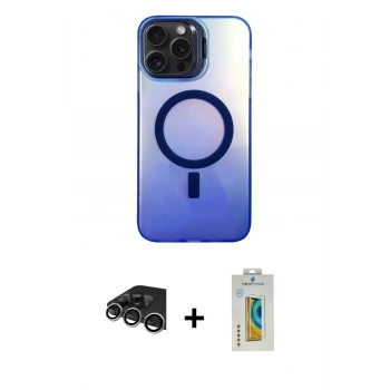 MARSİLYAN™- iPhone 14 Pro Max Kılıf Doruk Klasik Prime - Siyah Polymer Nano Ekran Koruyucu + Raze Metal Kamera Lens - GS
