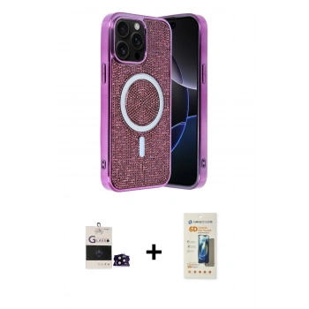 MARSİLYAN™- iPhone 14 Pro Max Kılıf Eksen Çizgi - Siyah 6D Mat Seramik Hayalet Nano Ekran Koruyucu + Bilvis Titan Kamera Lens - SH