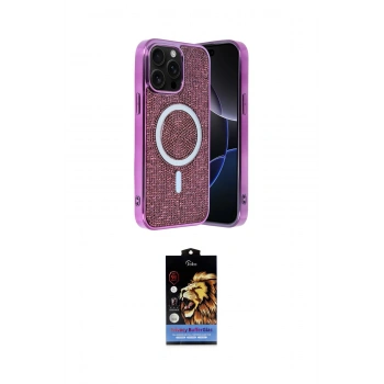 MARSİLYAN™- iPhone 14 Pro Max Kılıf Eksen Çizgi - Siyah Buffer Hayalet Cam Ekran Koruyucu