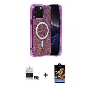 MARSİLYAN™- iPhone 14 Pro Max Kılıf Eksen Çizgi - Siyah Buffer Hayalet Cam Ekran Koruyucu + Bilvis Titan Kamera Lens - GD