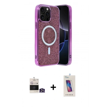 MARSİLYAN™- iPhone 14 Pro Max Kılıf Eksen Çizgi - Siyah Joko 5D Cam + Bilvis Titan Kamera Lens - GS