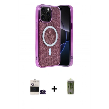 MARSİLYAN™- iPhone 14 Pro Max Kılıf Eksen Çizgi - Siyah Joko Magic 5D Hayalet Cam + Bilvis Titan Kamera Lens - DNMR